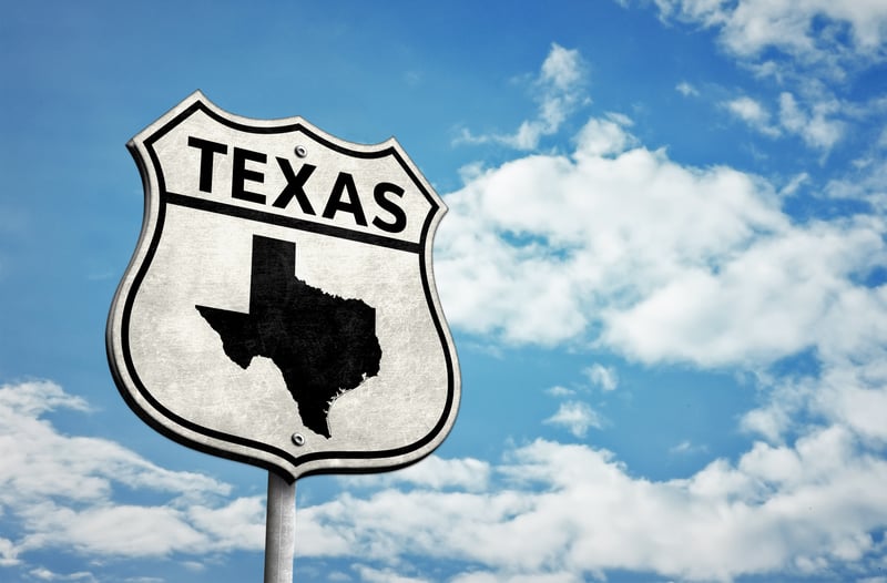 Texas road sign